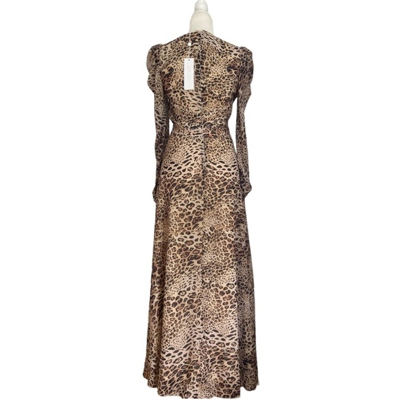Ronny Kobo Leopard Bernadette Dress Chiffon Leopard Print Maxi Dress NWT - Picture 4 of 12